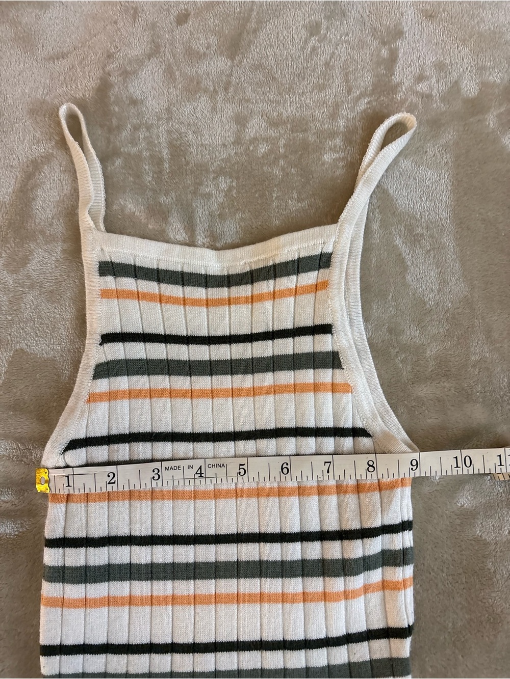 Fitz + Eddi Stripe Ribbed Stretch Cami Tank Top Size Small - Picture 6 of 6